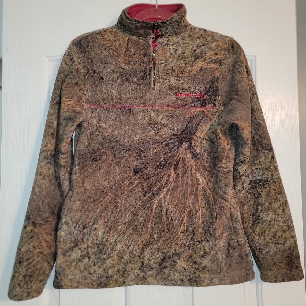 Mossy Oak Brush Camouflage Girls 1/4 zip Sweatshirt